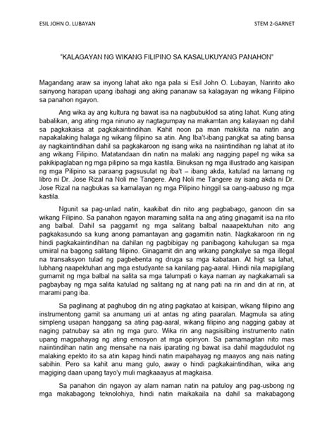 kalagayan in Tagalog .